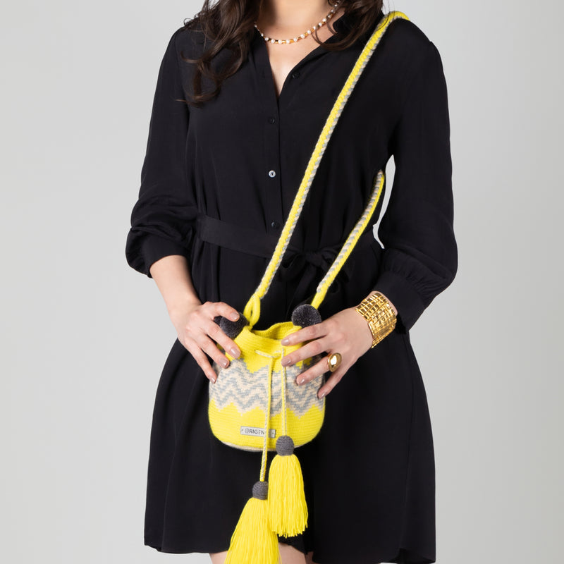 PALOMINO WAYUU BAG - Size MINI - Crocheted by hand by women of the Wayuu indigenous community in La Guajira (Colombia)