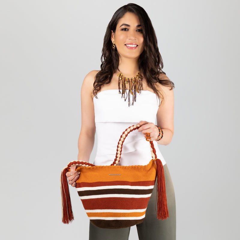 JOYACIA WAYUU BAG - Size MEDIO - Crocheted by hand by women of the Wayuu indigenous community in La Guajira (Colombia)