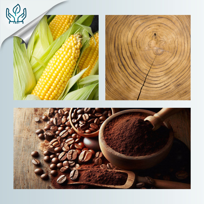 CAFECITA RING - Handmade - Adjustable - Coffee grounds, crushed white corn, recovered wood