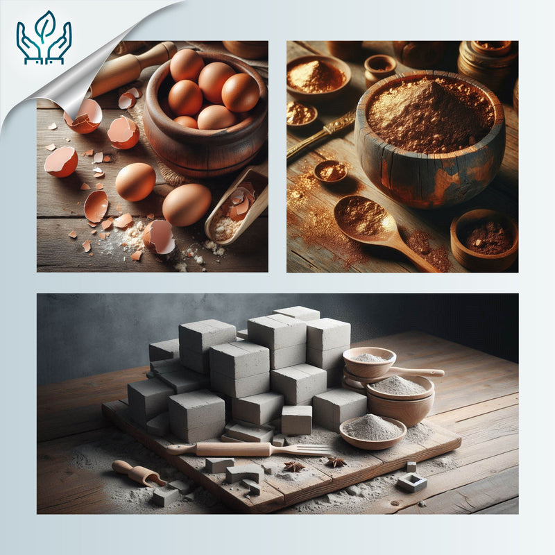 GRANITA RING - Handmade - Adjustable - Crushed cement, crushed eggshells, bronze powder