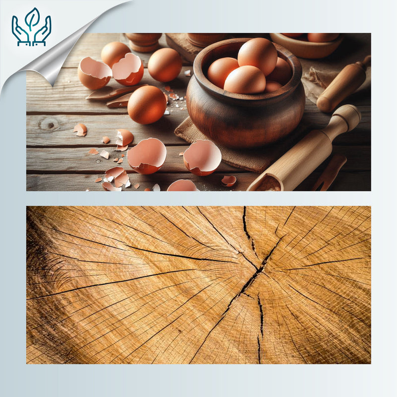 NATÜA RING - Handmade - Adjustable - Crushed eggshells, recovered wood