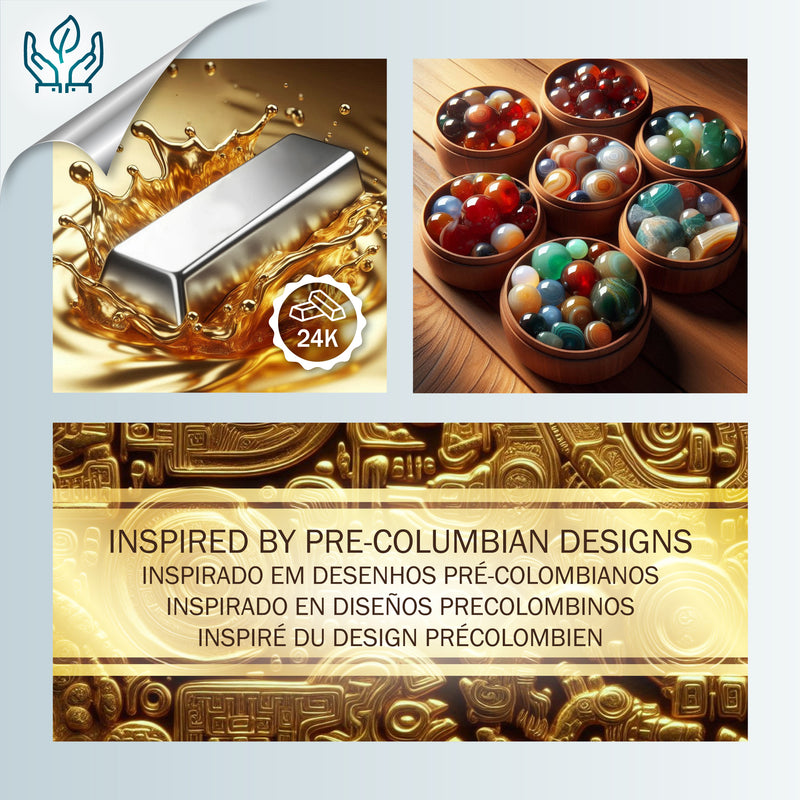 SERPENTIA EARRINGS - Handmade - 24K gold-plated - Agate