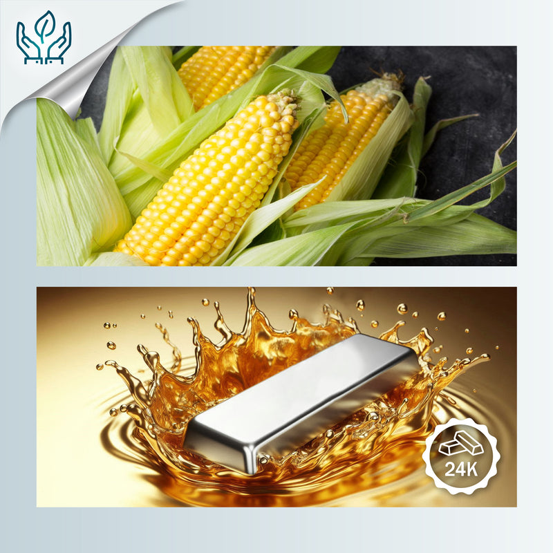 BRACELET MAÏZA - Fabrication artisanale - Doré à l'or fin 24 carats - Feuilles de maïs