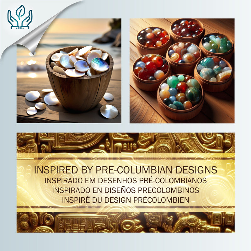 ENCANTO BRACELET - Handmade - 24K gold-plated - Agates, mother-of-pearl