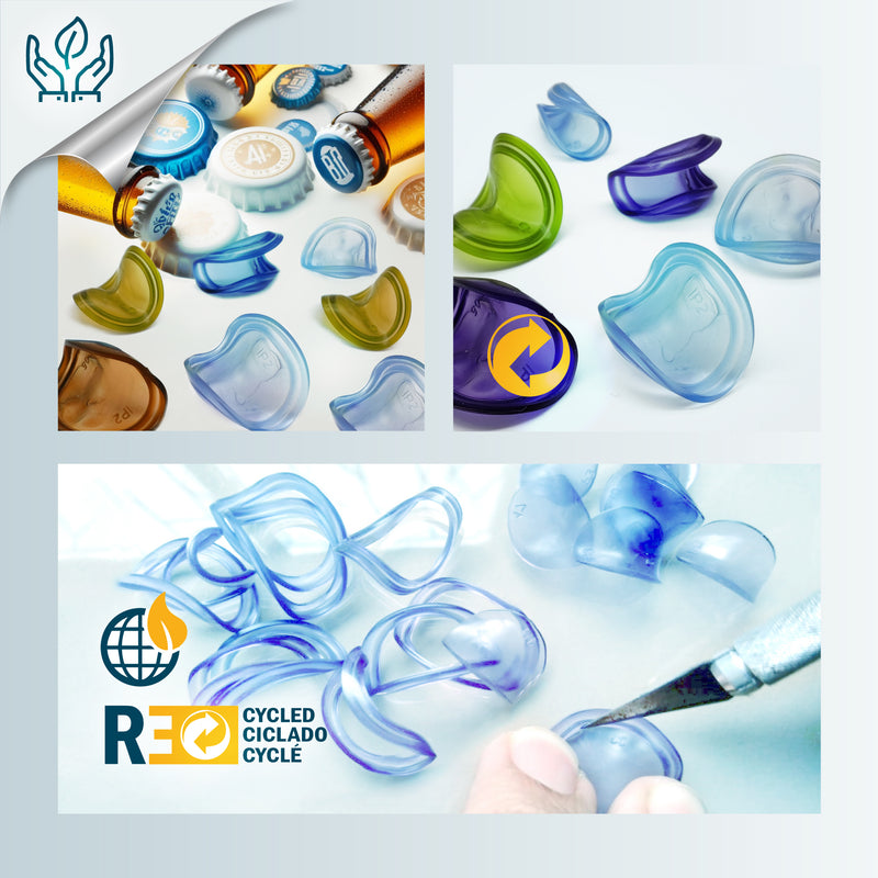 ECOGLOW EARRINGS - Handmade - Sterling silver 925 - Recycled bottle cap plastic liners