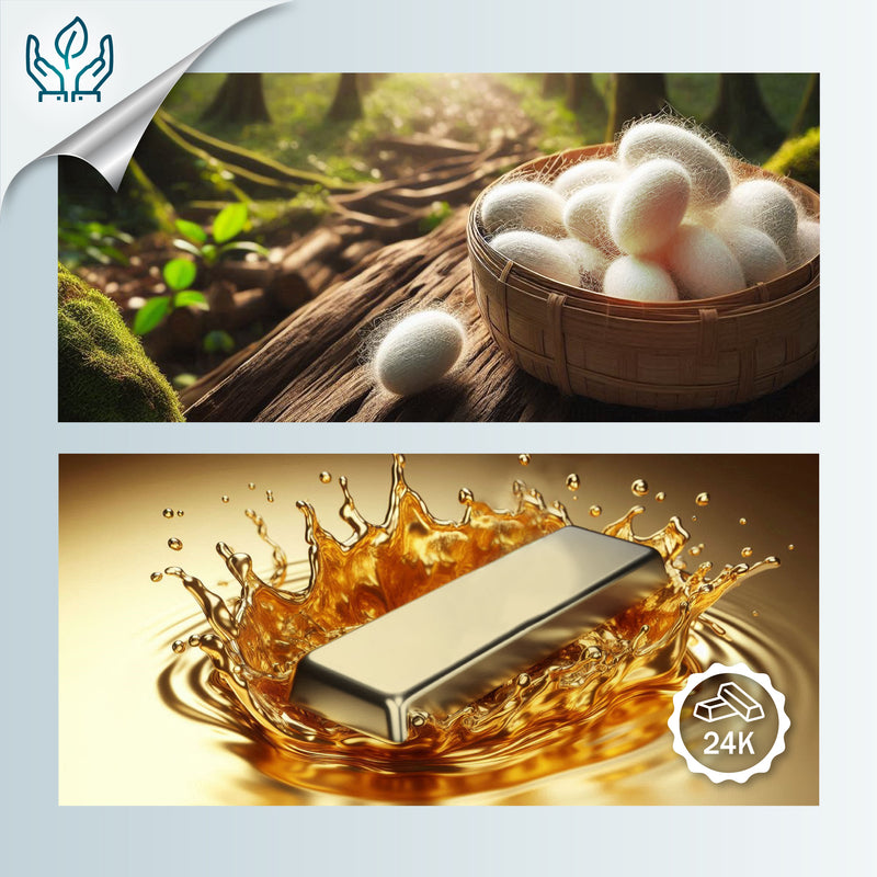 COCOON BLOOM EARRINGS - Handmade - 24K gold-plated - Silk cocoons