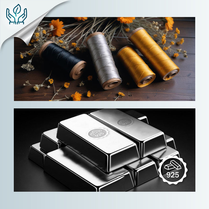 BOUCLES D'OREILLES FILUM - Fabrication artisanale - Argent sterling 925 - Fils tissés sur bois