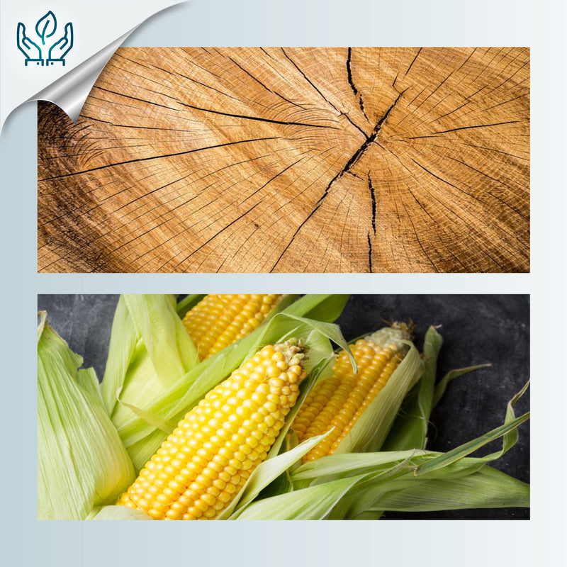 NATÜA RING - Handmade - Adjustable - Crushed white corn, recovered wood