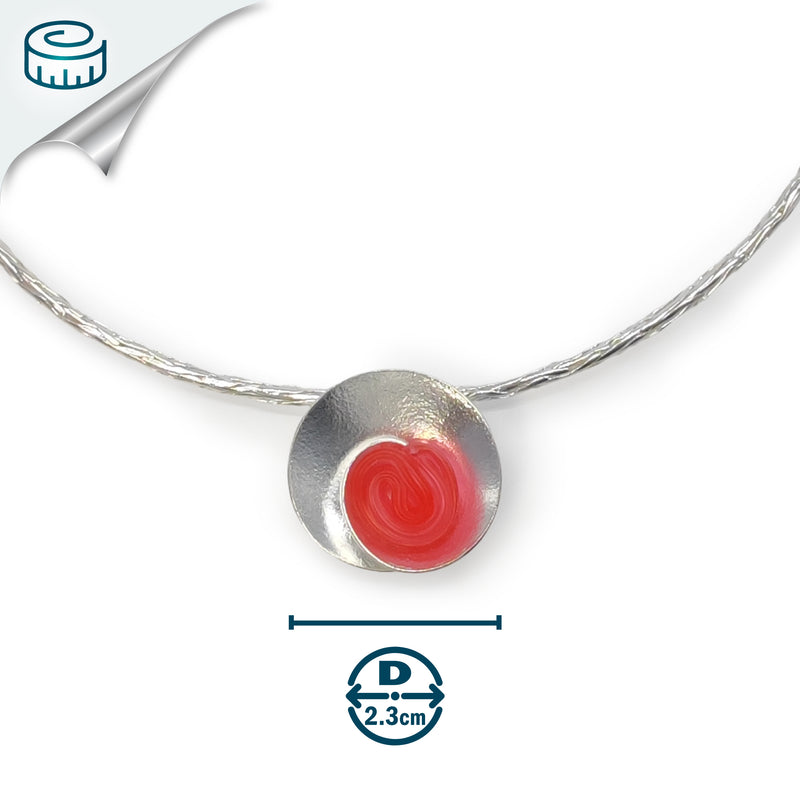 ECOSENS NECKLACE - Handmade - Fine silver 999 & sterling silver 925 - Recycled bottle cap plastic liners