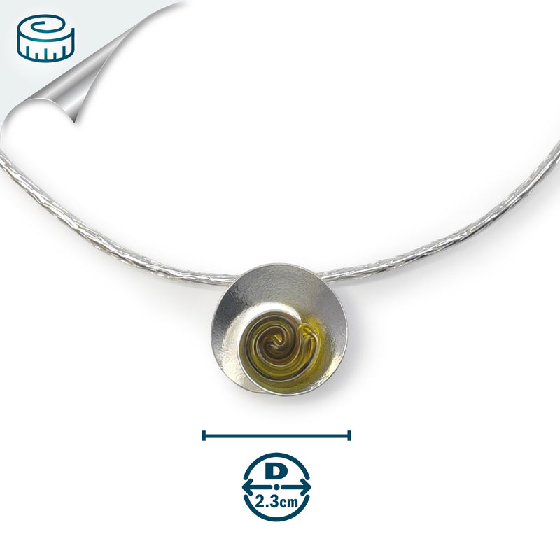 ECOSENS NECKLACE - Handmade - Fine silver 999 & sterling silver 925 - Recycled bottle cap plastic liners