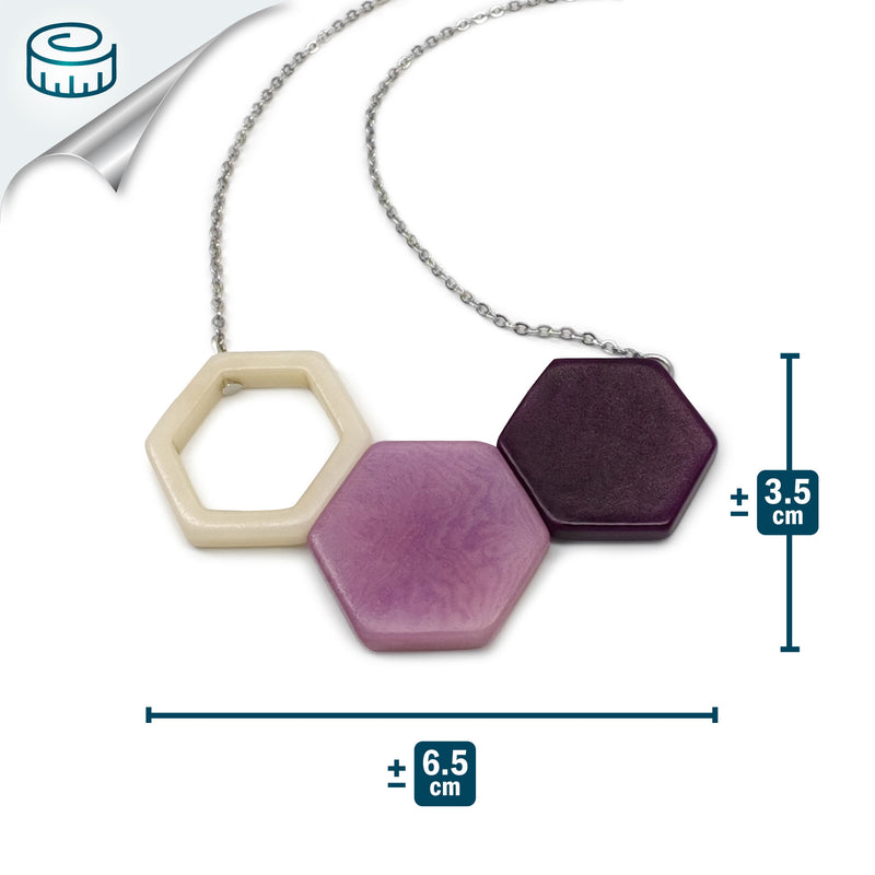 TRIPTYCH NECKLACE - Handmade - Stainless steel - Tagua (vegetable ivory)