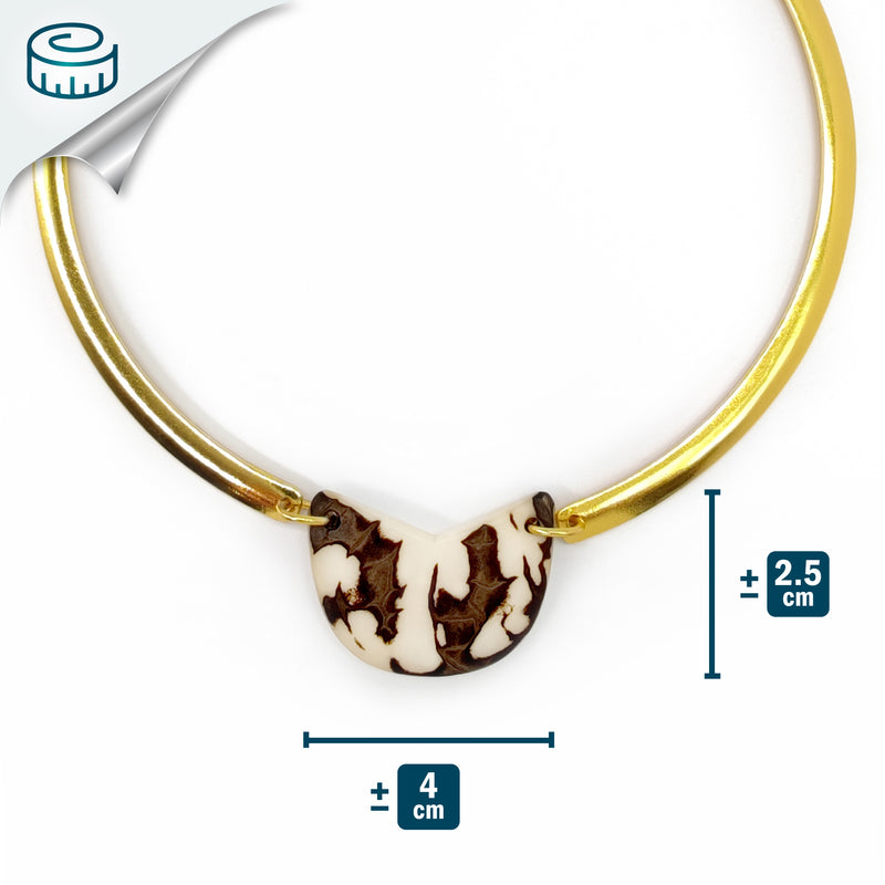 NOZELA NECKLACE - Handmade - 24K gold-plated - Tagua (vegetable ivory)