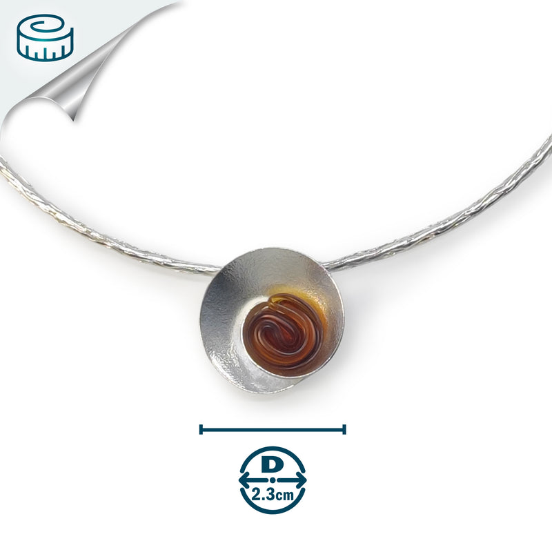 ECOSENS NECKLACE - Handmade - Fine silver 999 & sterling silver 925 - Recycled bottle cap plastic liners