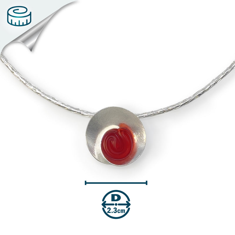 COLLIER ECOSENS - Fabrication artisanale - Argent fin 999 & argent sterling 925 - Plastique recyclé issu des joints intérieurs des capsules de bouteilles