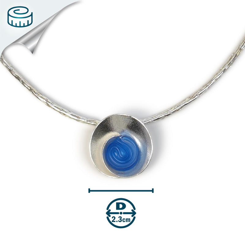 ECOSENS NECKLACE - Handmade - Fine silver 999 & sterling silver 925 - Recycled bottle cap plastic liners