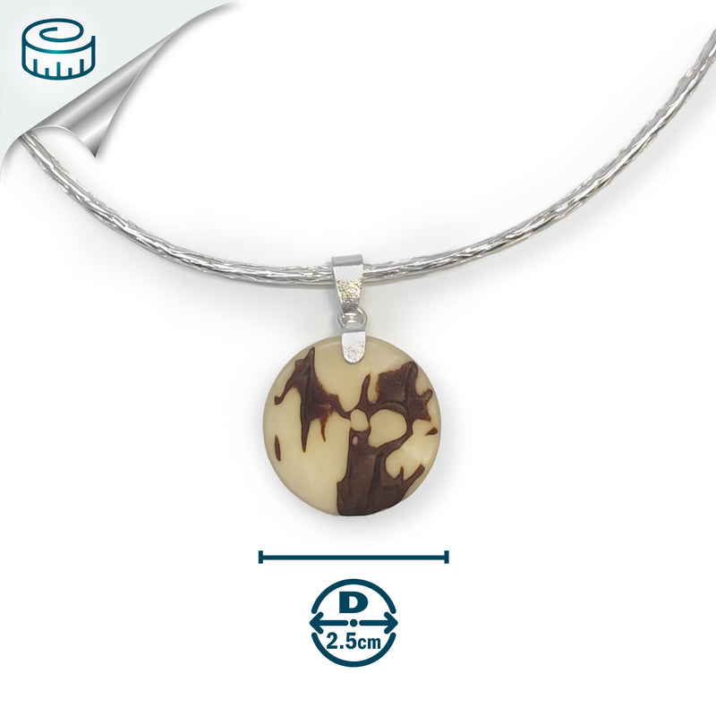 YARA NECKLACE - Handmade - Fine silver 999 & sterling silver 925 - Tagua (vegetable ivory)