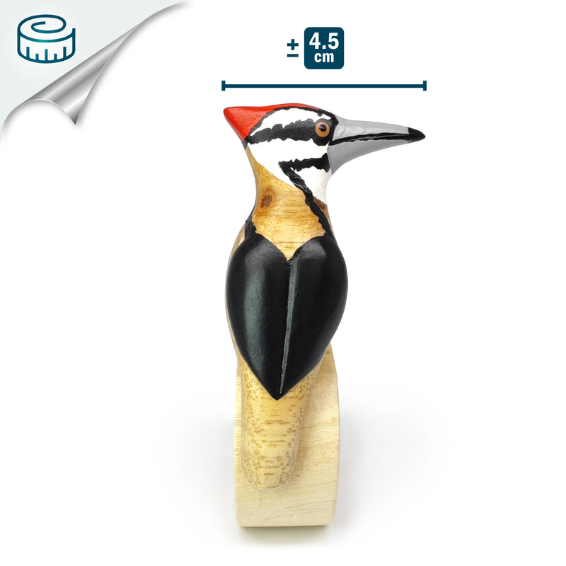 ARGOLA DE GUARDANAPO DECORATIVA - Pica-pau - Madeira esculpida e pintada à mão