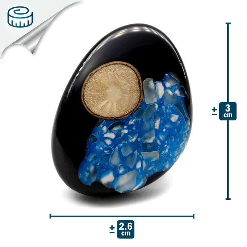 NATÜA RING - Handmade - Adjustable - Crushed white corn, recovered wood