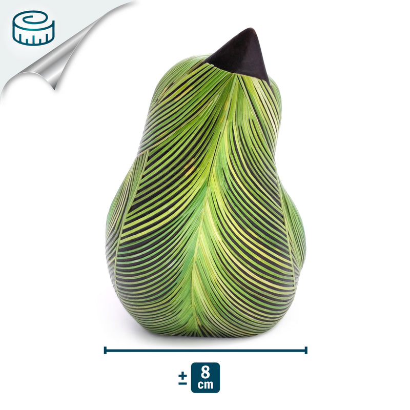 AVE DECORATIVA ANDINA - A arte do tamo - Madeira decorada com palha de trigo e cevada (marchetaria de palha)