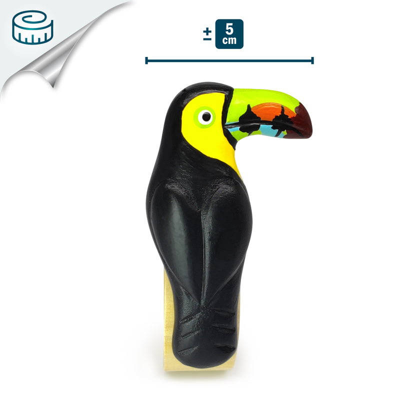 DECORATIVE NAPKIN RING - Toucan - Hand-carved and painted wood