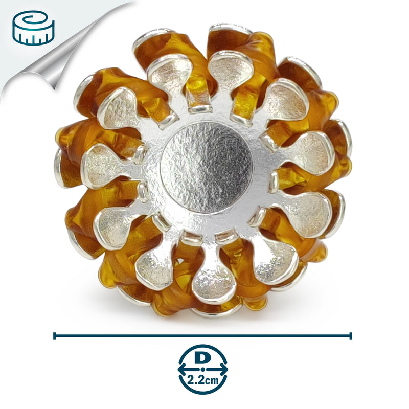 ECOSOL RING - Handmade - Adjustable - Sterling silver 925 - Recycled bottle cap plastic liners