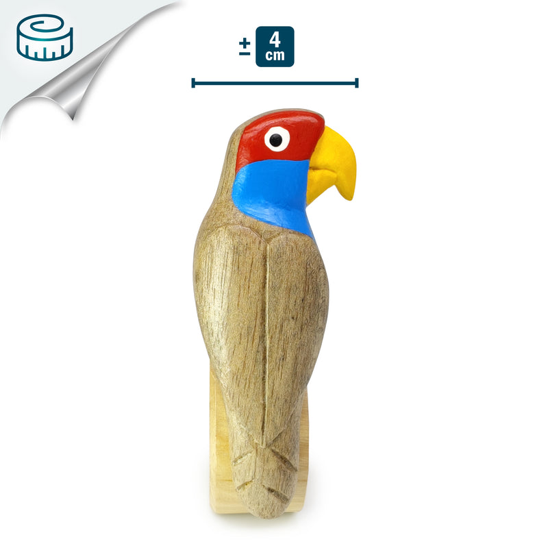 ANILLO DE SERVILLETA DECORATIVO - Guacamayo - Madera tallada y pintada a mano