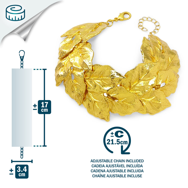 BRACELETE GREENÖA - Feita à mão - Banhada a ouro de 24 quilates