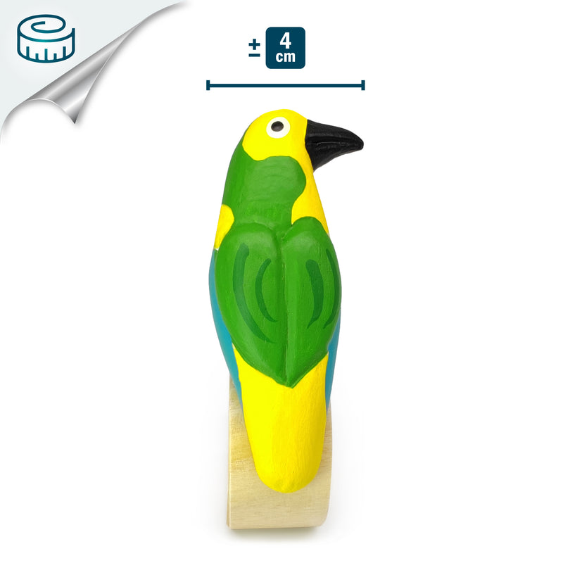 ROND DE SERVIETTE DÉCORATIF - Tangara multicolore - Bois sculpté et peint à la main