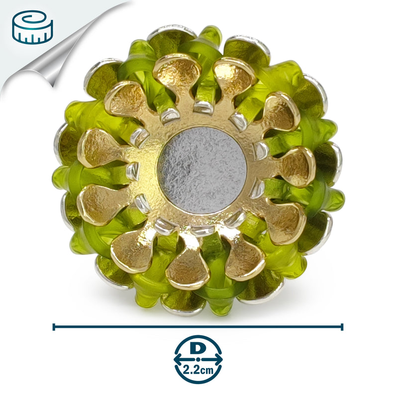 ECOSOL RING - Handmade - Adjustable - Sterling silver 925 and 24K gold-plated - Recycled bottle cap plastic liners