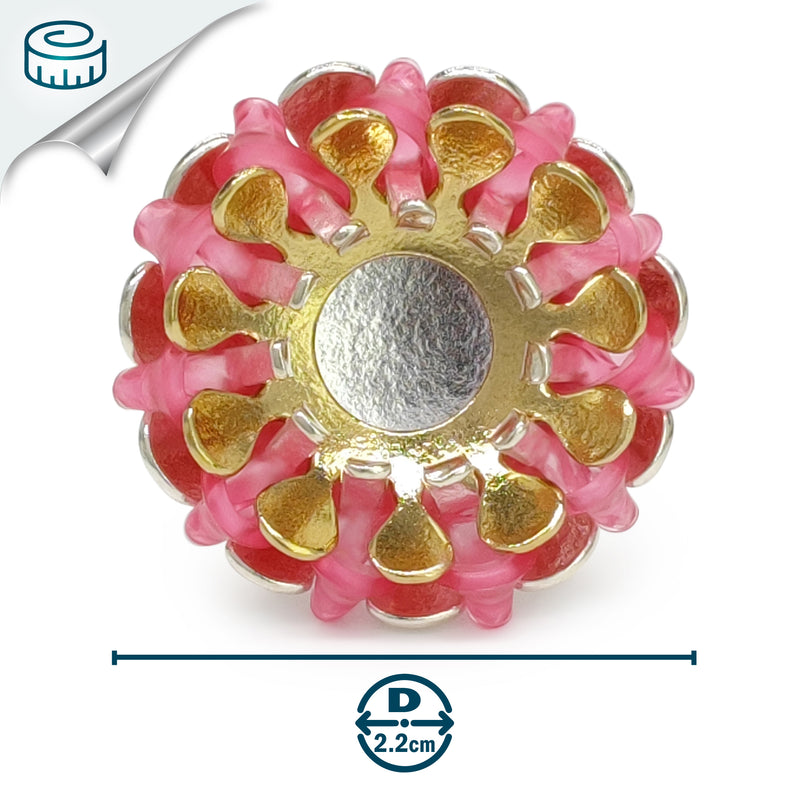 ECOSOL RING - Handmade - Adjustable - Sterling silver 925 and 24K gold-plated - Recycled bottle cap plastic liners