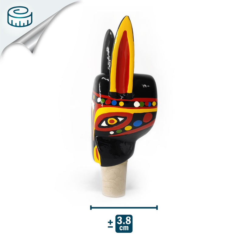 DECORATIVE BOTTLE STOPPER - The carnival donkey - Hand-carved and painted wood