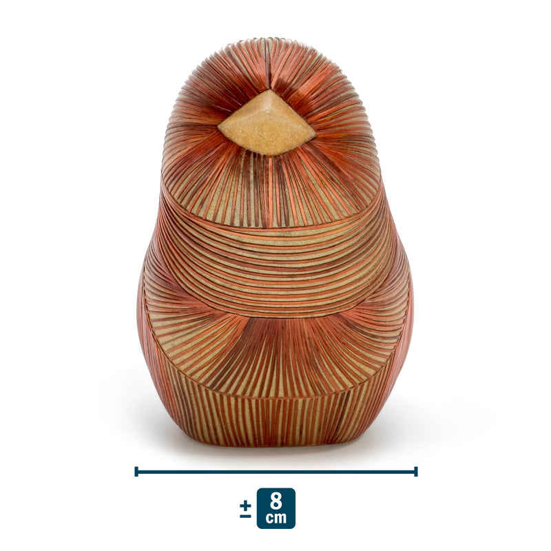 AVE DECORATIVA ANDINA - A arte do tamo - Madeira decorada com palha de trigo e cevada (marchetaria de palha)