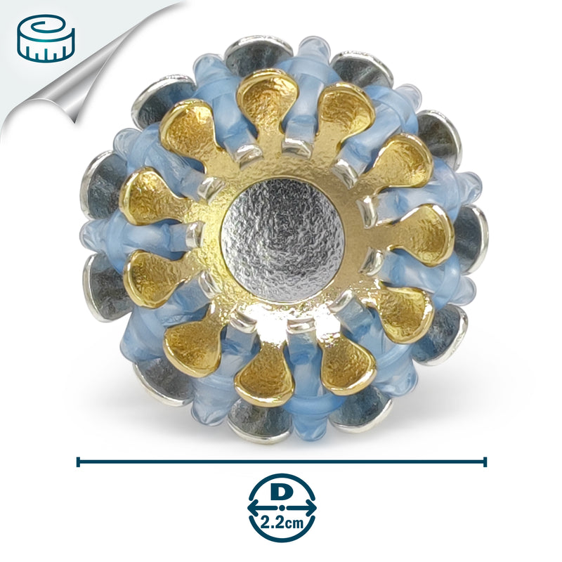 ECOSOL RING - Handmade - Adjustable - Sterling silver 925 and 24K gold-plated - Recycled bottle cap plastic liners