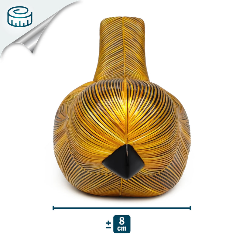 ANDEAN DECORATIVE BIRD - Tamo art - Wood decorated with wheat and barley stalks (straw marquetry)
