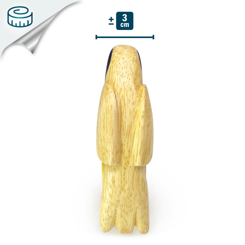 ARGOLA DE GUARDANAPO DECORATIVA - Melro-de-cauda-grande - Madeira esculpida e pintada à mão