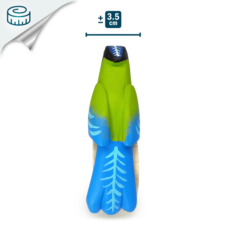 ANILLO DE SERVILLETA DECORATIVO - Momoto amazónico - Madera tallada y pintada a mano