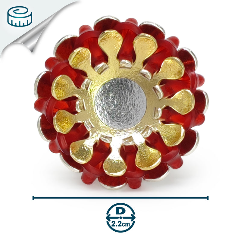 ECOSOL RING - Handmade - Adjustable - Sterling silver 925 and 24K gold-plated - Recycled bottle cap plastic liners