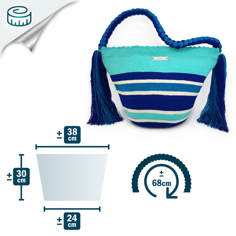 JOYACIA WAYUU BAG - Size MEDIO - Crocheted by hand by women of the Wayuu indigenous community in La Guajira (Colombia)