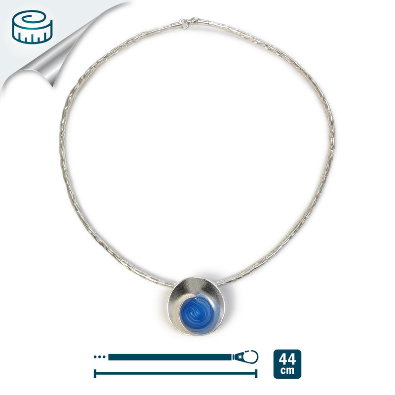 ECOSENS NECKLACE - Handmade - Fine silver 999 & sterling silver 925 - Recycled bottle cap plastic liners