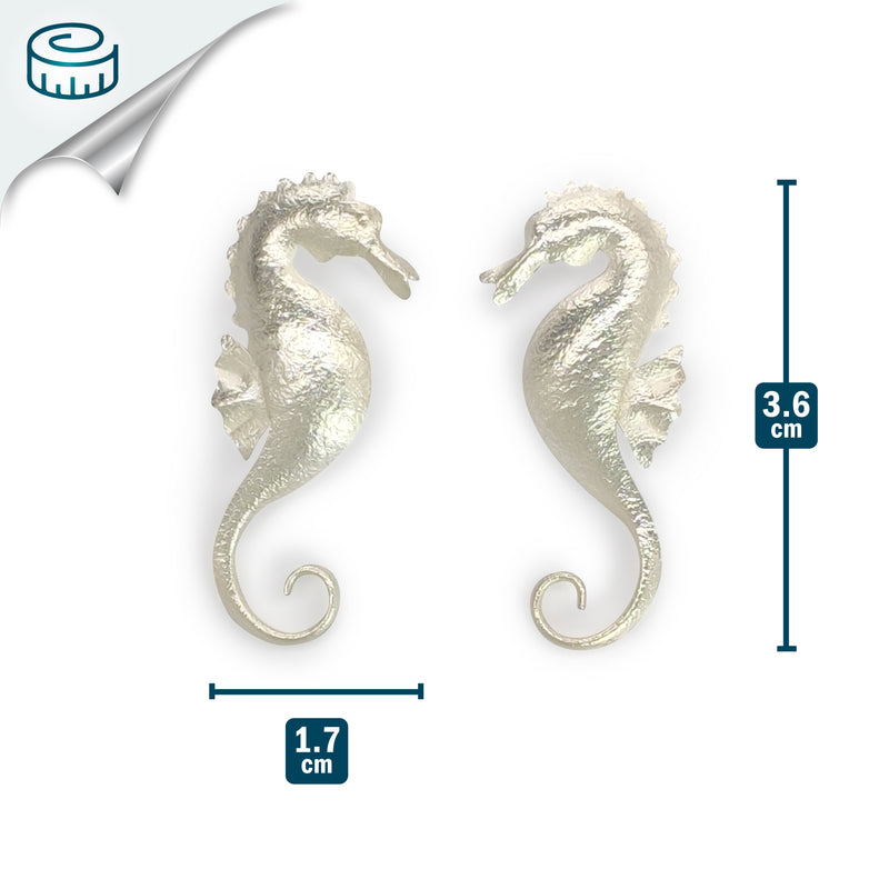 MARINA SEAHORSE EARRINGS - Handmade - Silver