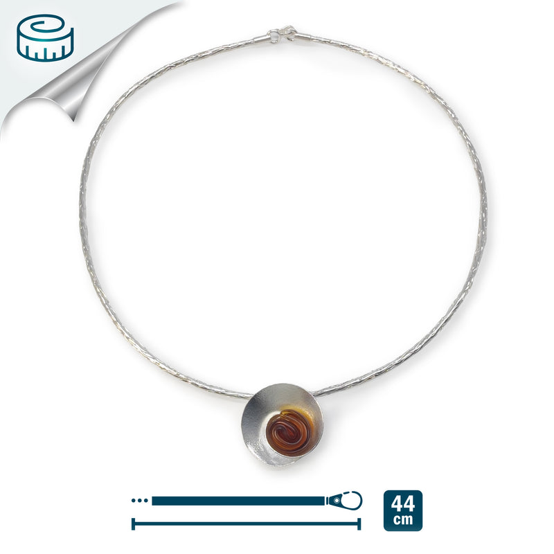 ECOSENS NECKLACE - Handmade - Fine silver 999 & sterling silver 925 - Recycled bottle cap plastic liners