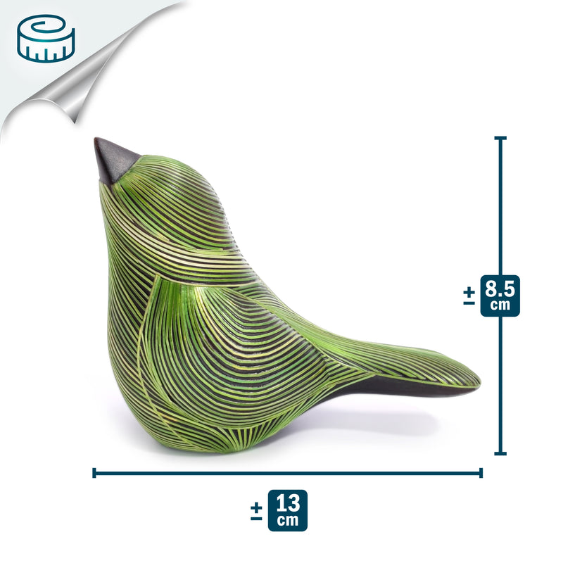 AVE DECORATIVA ANDINA - A arte do tamo - Madeira decorada com palha de trigo e cevada (marchetaria de palha)