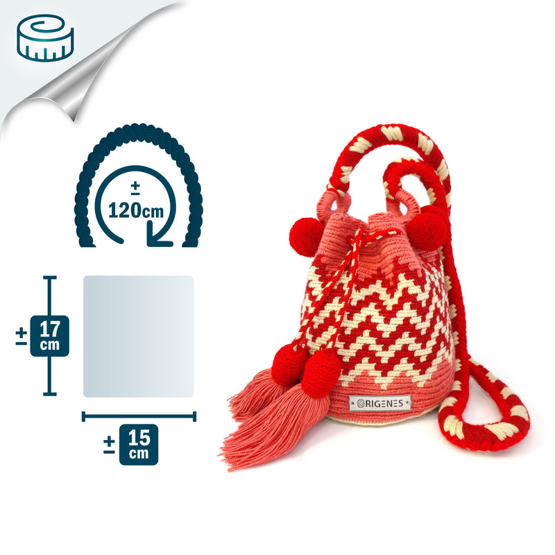 PALOMINO WAYUU BAG - Size MINI - Crocheted by hand by women of the Wayuu indigenous community in La Guajira (Colombia)