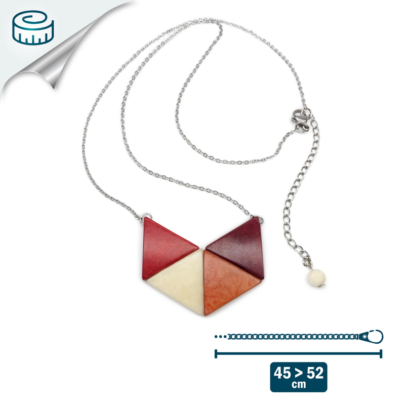 LOZANGO NECKLACE - Handmade - Stainless steel - Tagua (vegetable ivory)