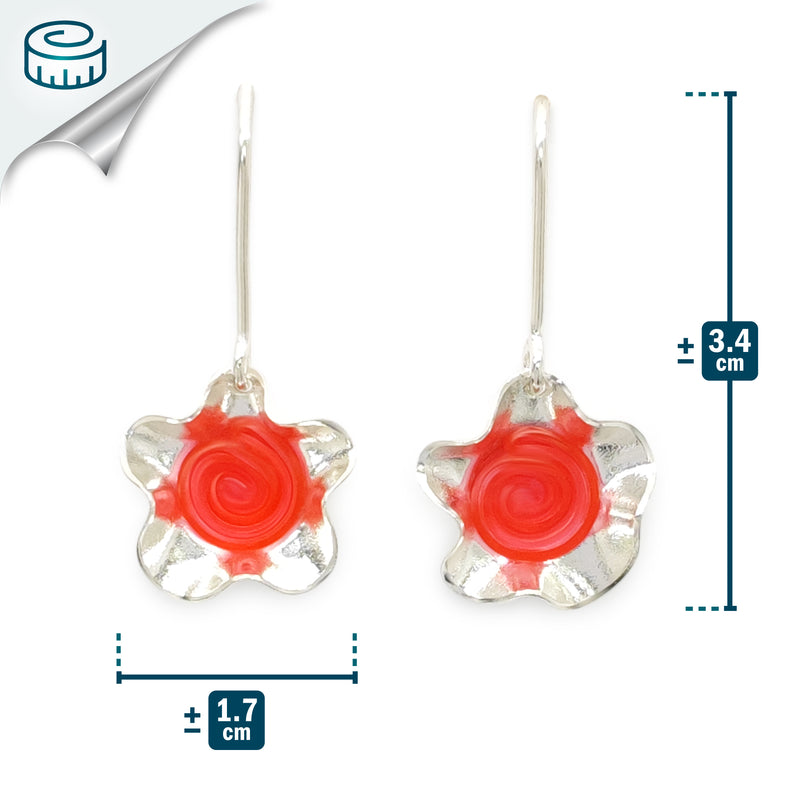 ECOFLOR EARRINGS - Handmade - Sterling silver 925 - Recycled bottle cap plastic liners
