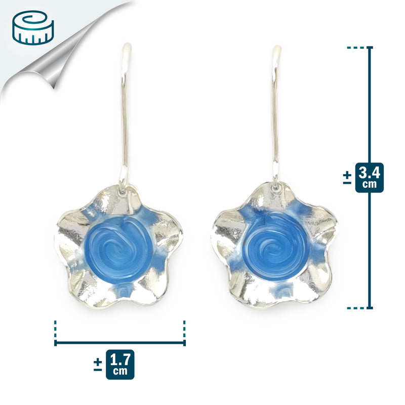 ECOFLOR EARRINGS - Handmade - Sterling silver 925 - Recycled bottle cap plastic liners