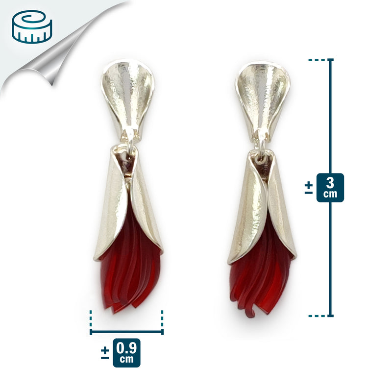 ECOTHEA EARRINGS - Handmade - Sterling silver 925 - Recycled bottle cap plastic liners