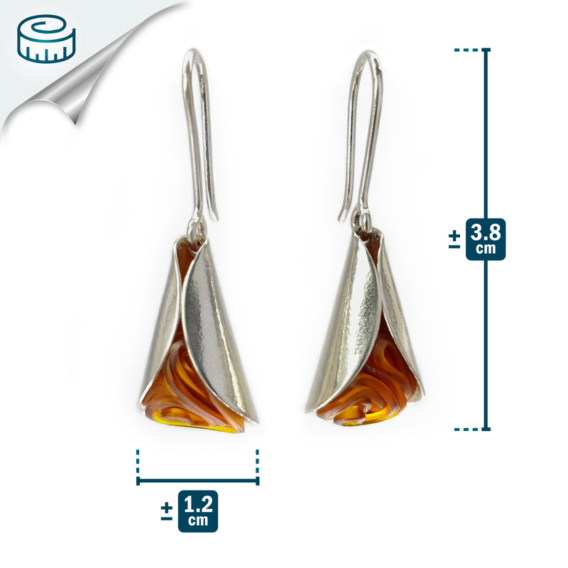 ECOLOVA EARRINGS - Handmade - Sterling silver 925 - Recycled bottle cap plastic liners