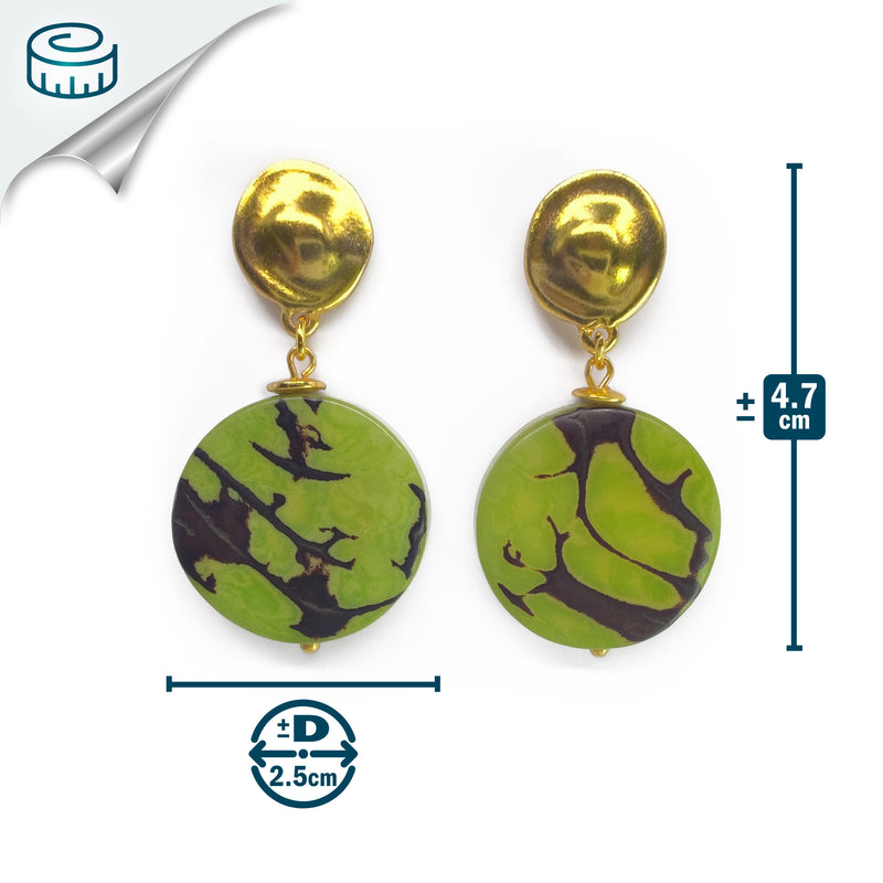 SOLISE EARRINGS - Handmade - 24K gold-plated - Tagua (vegetable ivory)