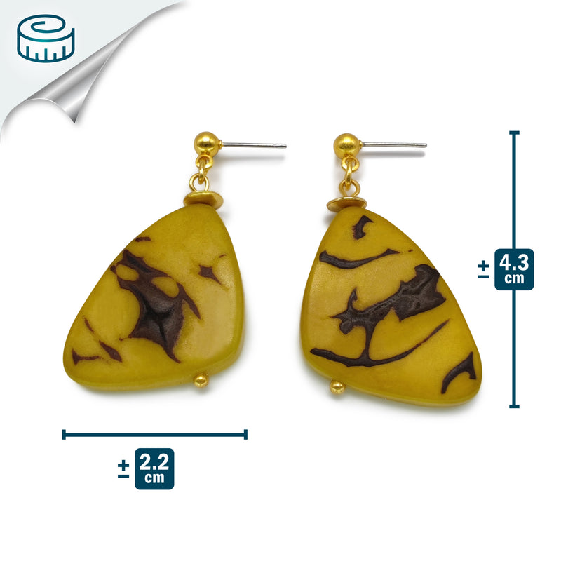MARIPOSA EARRINGS - Handmade - 24K gold-plated - Tagua (vegetable ivory)